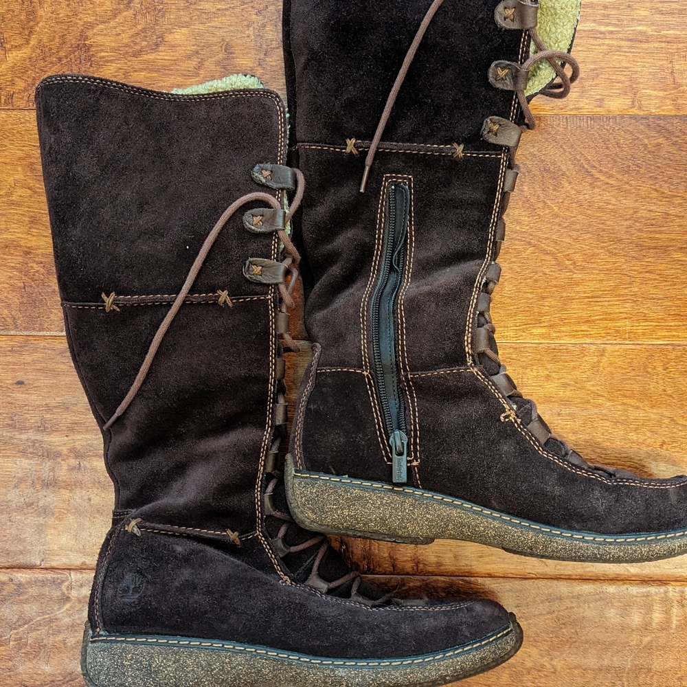 Timberland Black Suede Lace-Up Boots
